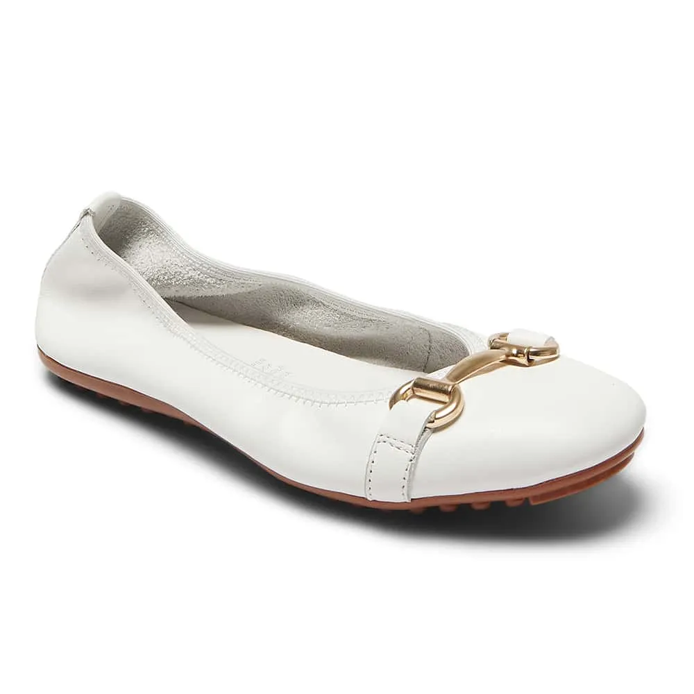 Pilgrim Flat in White Leather