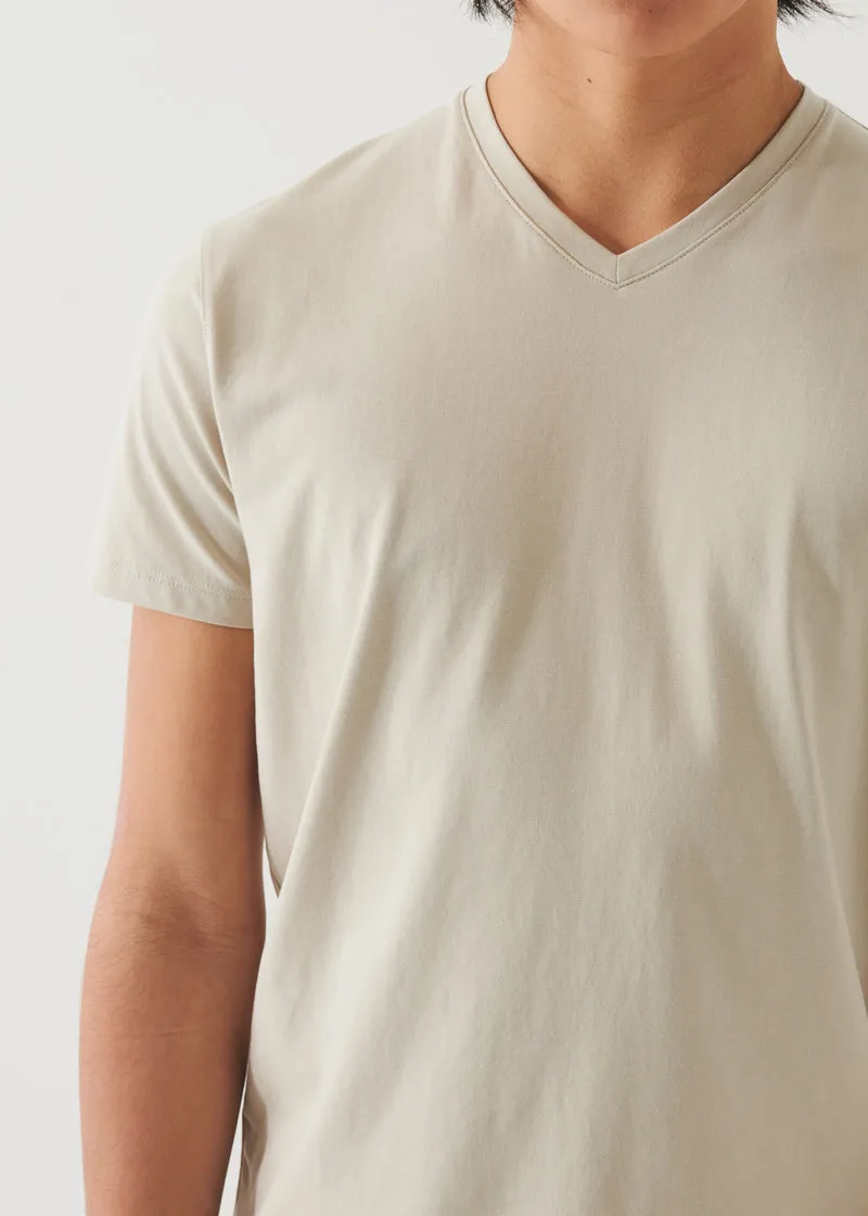 Pima cotton stretch V-neck T-shirt - Canvas