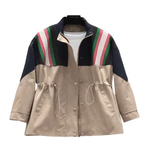 Pre Order:  Loose Stripe Spliced Windbreaker Jacket