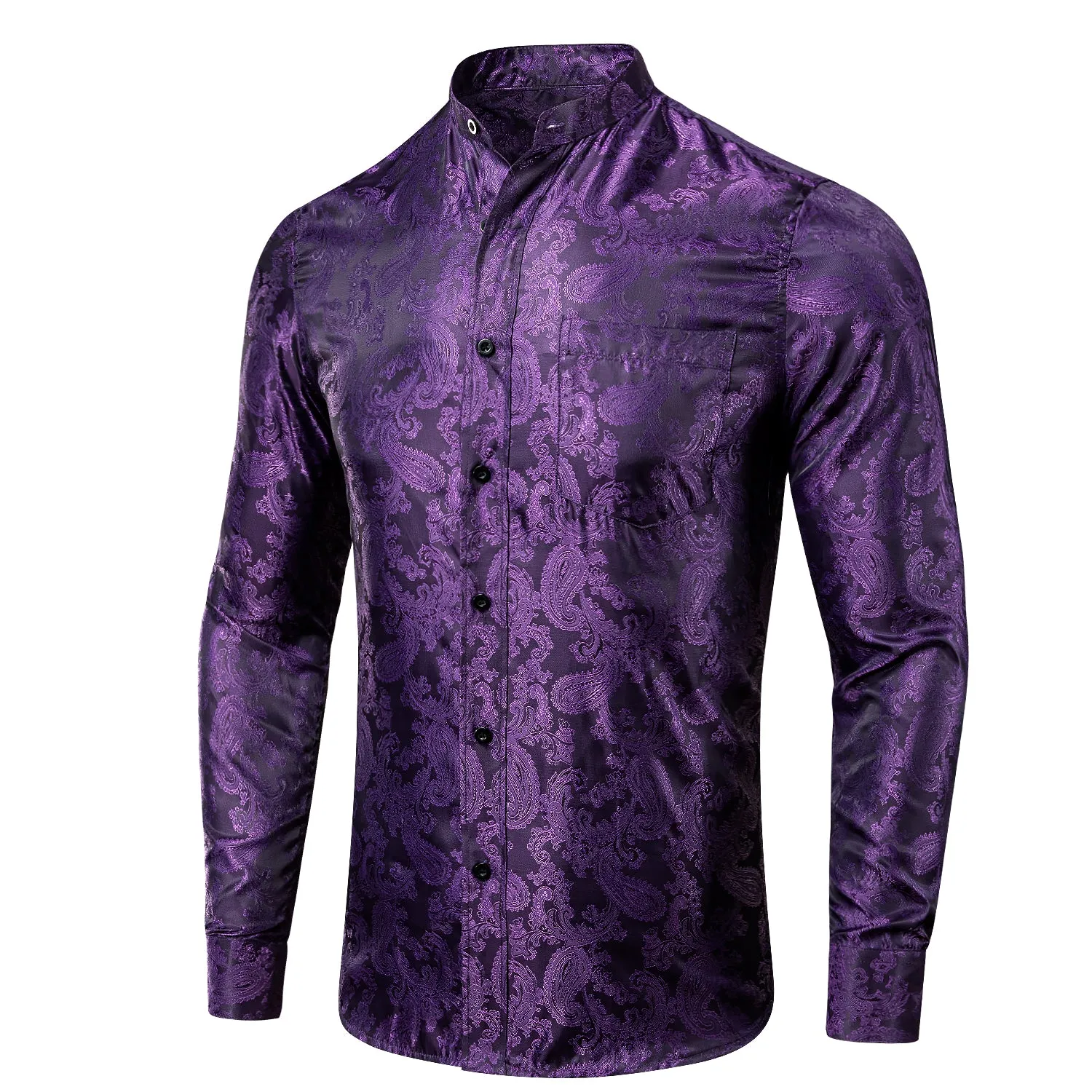 Purple Paisley Silk Men's Shirt