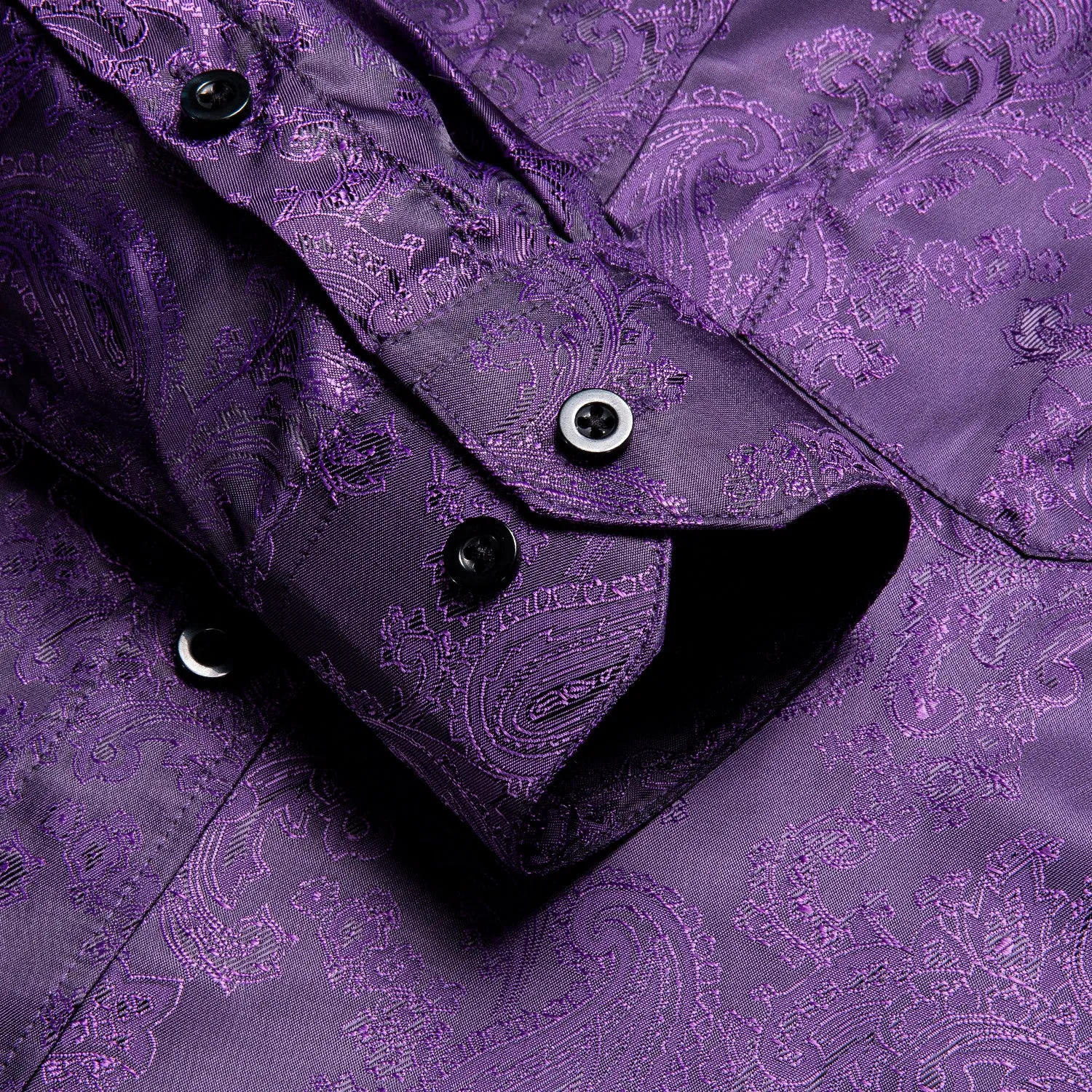 Purple Paisley Silk Men's Shirt