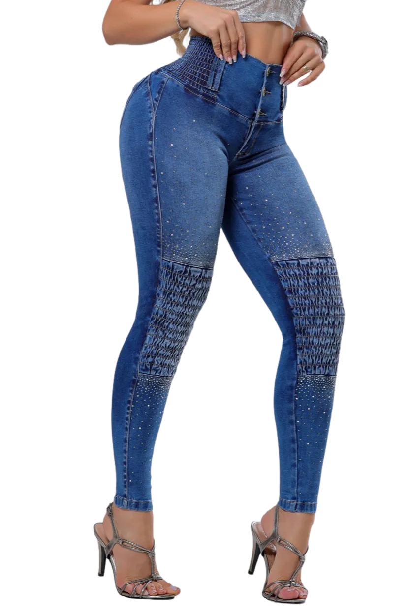 Rhero Women's Compression Skinny Jeans Pants with Butt Lift 57128