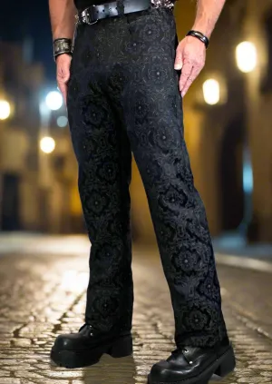 ROCKER PANTS - EDWARDIAN BROCADE - BLACK