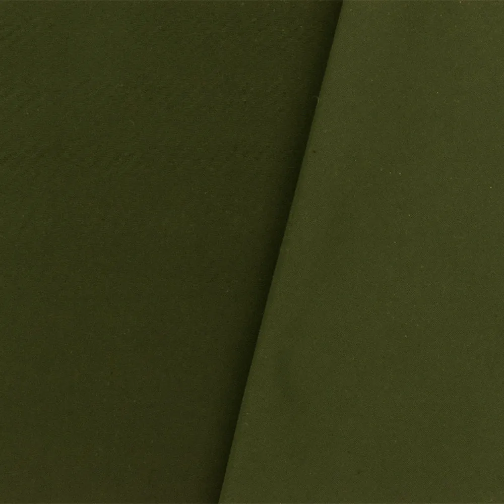 Stark Olive Solid Polyester Microfiber Taffeta Woven Fabric