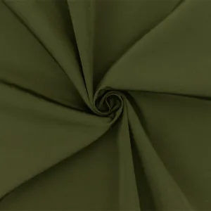 Stark Olive Solid Polyester Microfiber Taffeta Woven Fabric