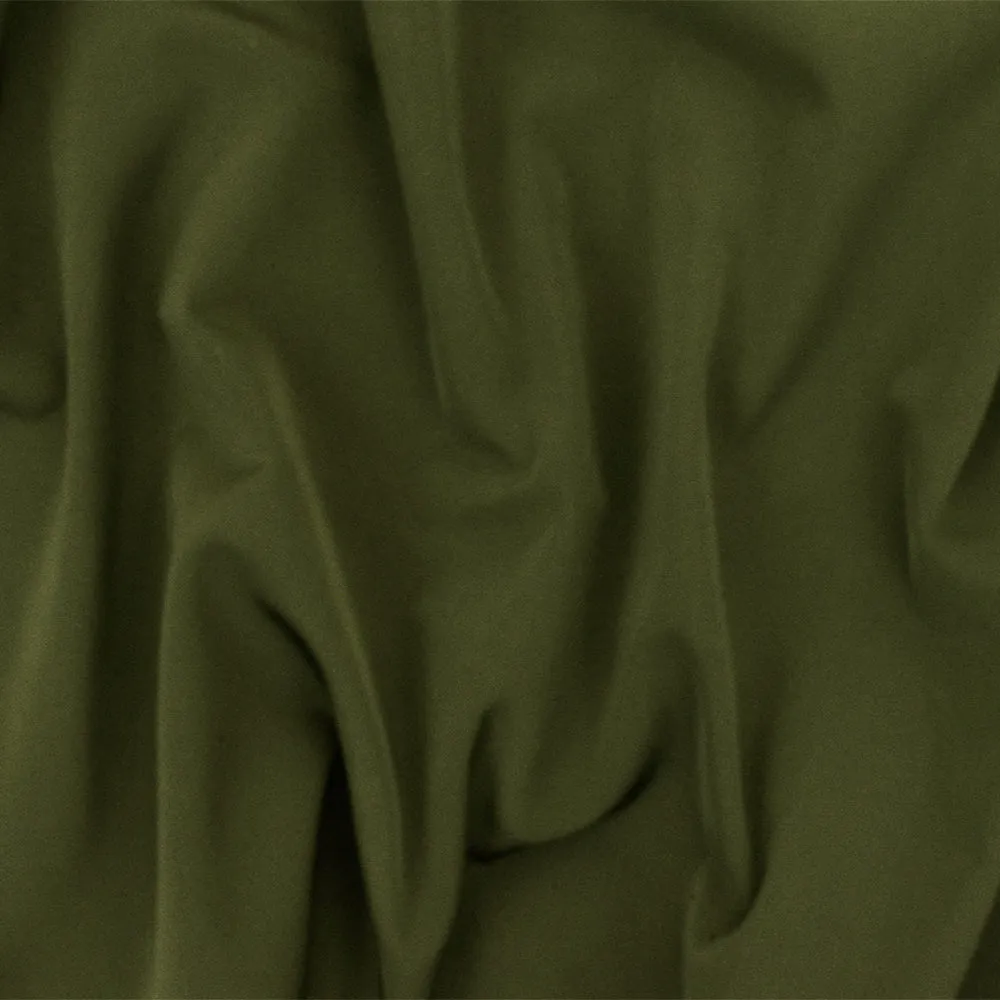 Stark Olive Solid Polyester Microfiber Taffeta Woven Fabric