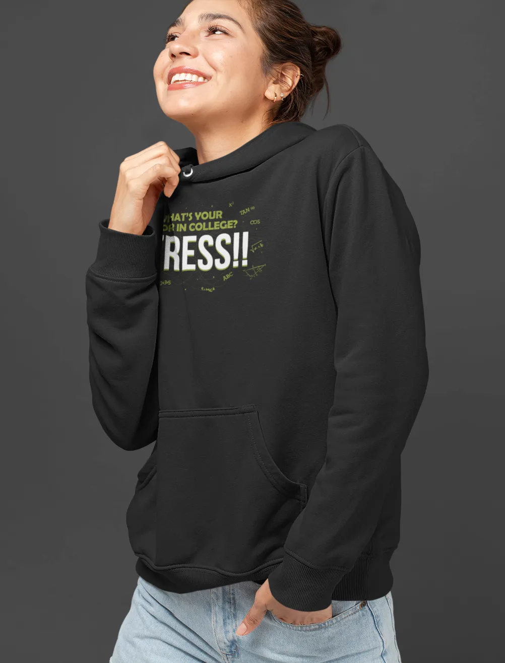 Stress Hoodie Unisex Hoodie Black