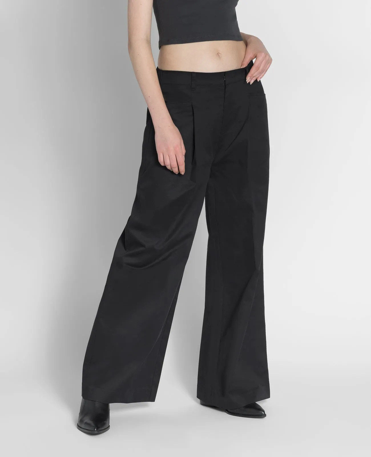 Supima Mid-rise Wide Leg Pants