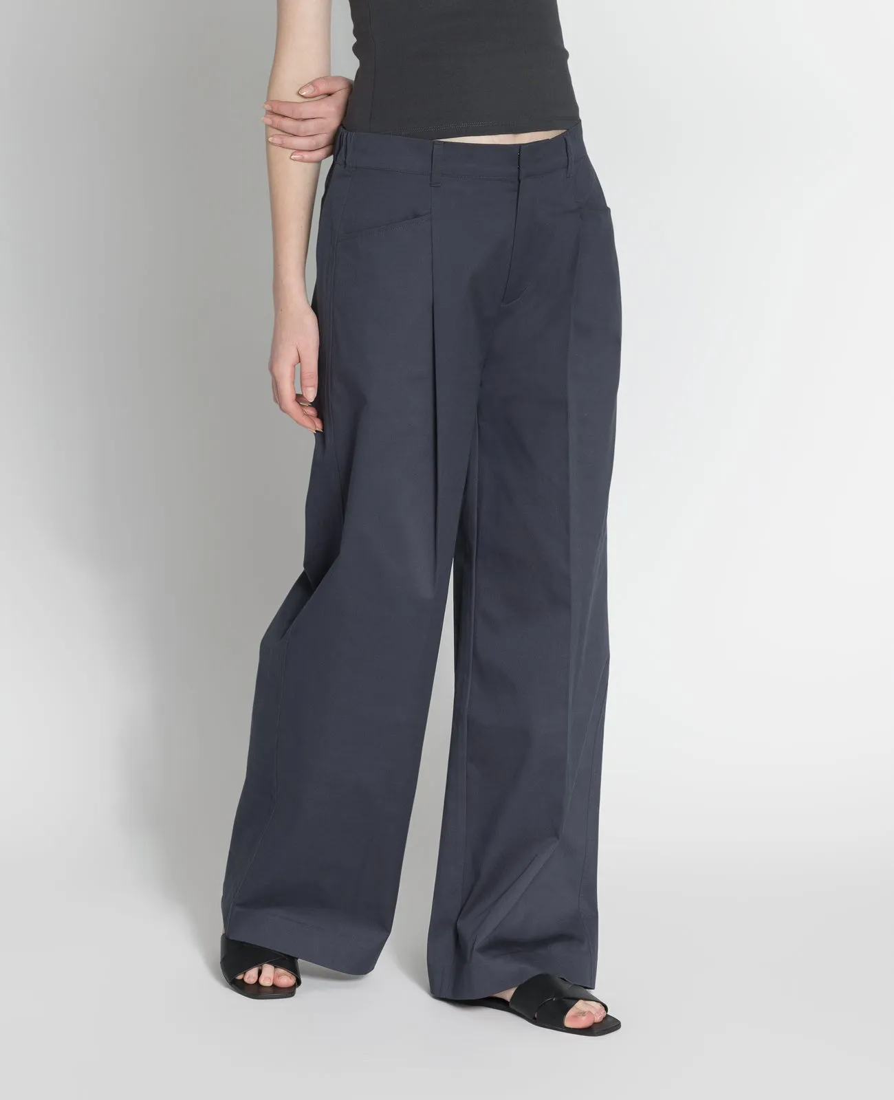 Supima Mid-rise Wide Leg Pants