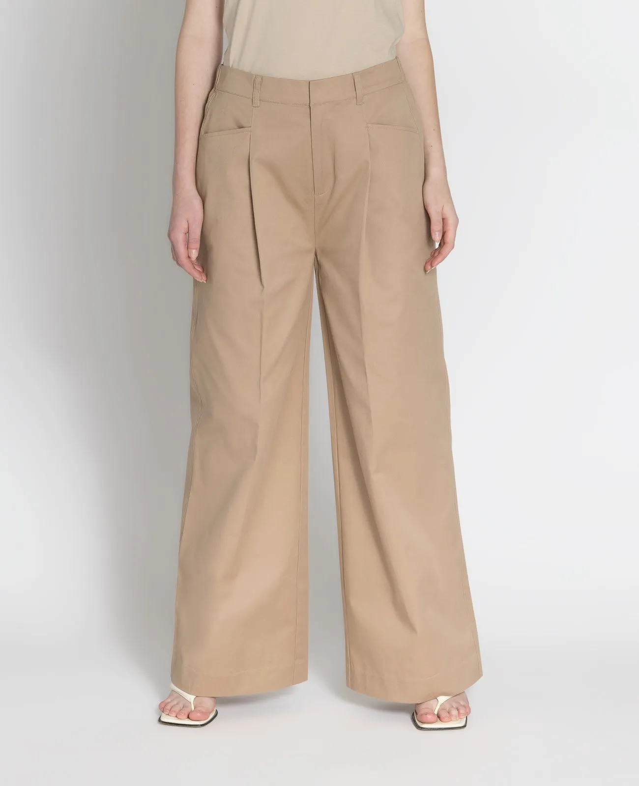 Supima Mid-rise Wide Leg Pants