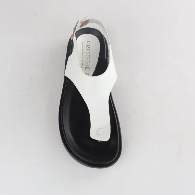 Toe Thong Sandal in White - 12692