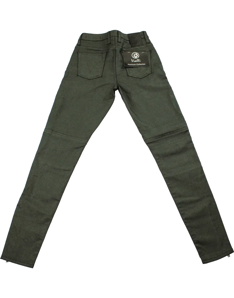 Vialli Blade Wax Olive Green Ultra Fit Skinny Jean