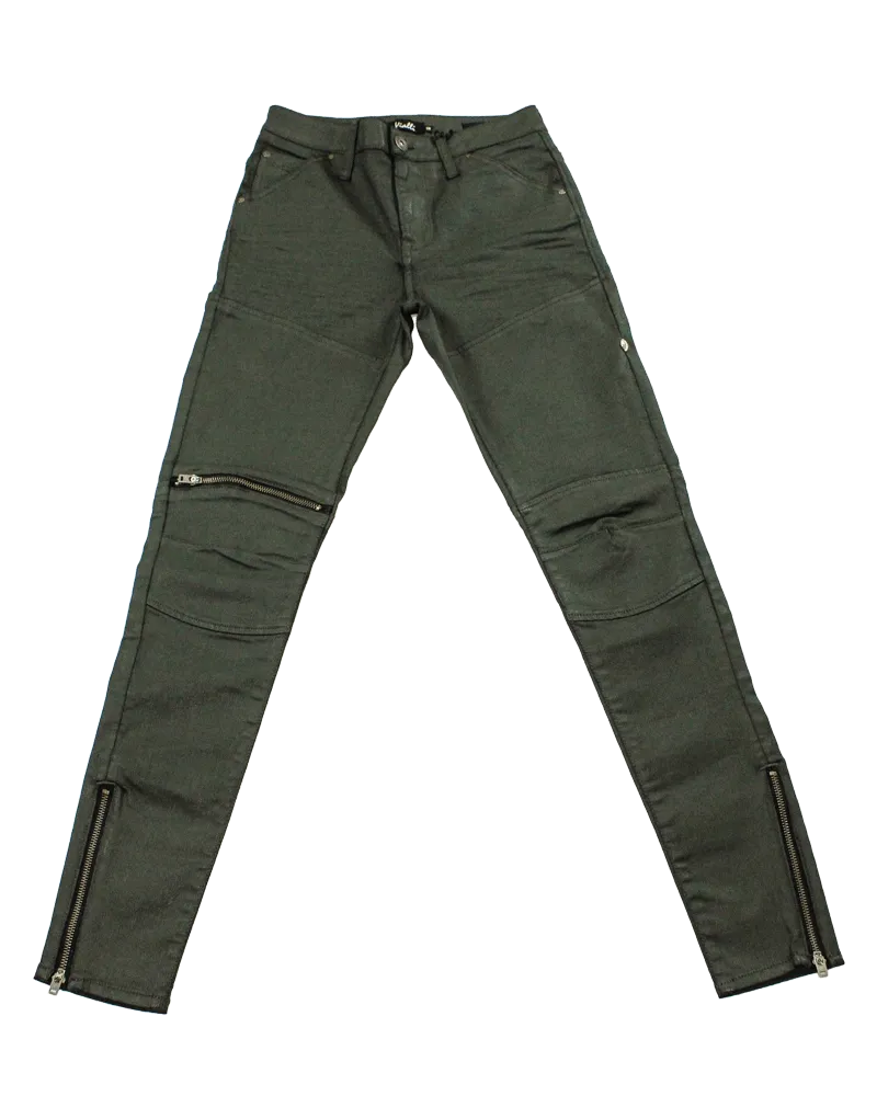 Vialli Blade Wax Olive Green Ultra Fit Skinny Jean