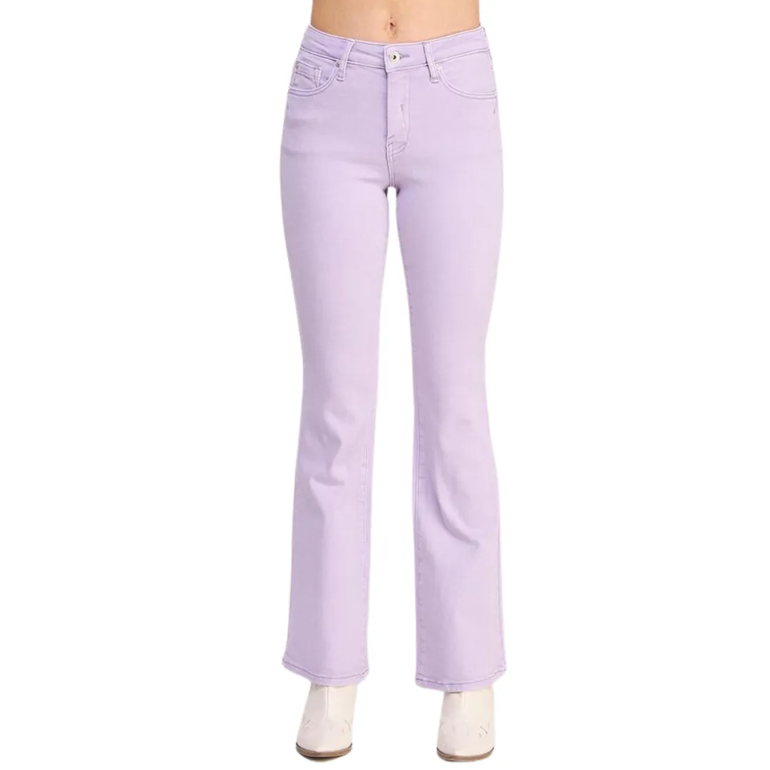 Women's Mid Rise Pastel Lilac Skinny Boot Cut Jean by Special A - P8017