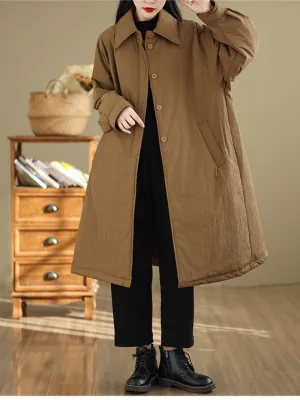 Women's Sleek & Stylish & Cozy Side Pockets Winter Coat